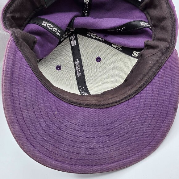 LRG x New Era 59Fifty Mens Size 7.5 Purple Fitted Cap Casual Embroidered Hat - Picture 9 of 10